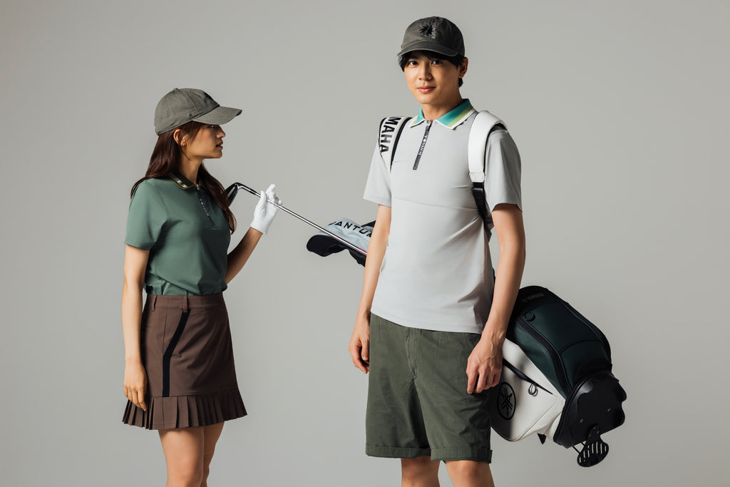 MEN’S｜パフォーマンス <br>ジップ ポロ｜高伸縮 - ライトグレー