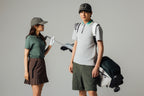 MEN’S｜パフォーマンス <br>ジップ ポロ｜高伸縮 - ライトグレー