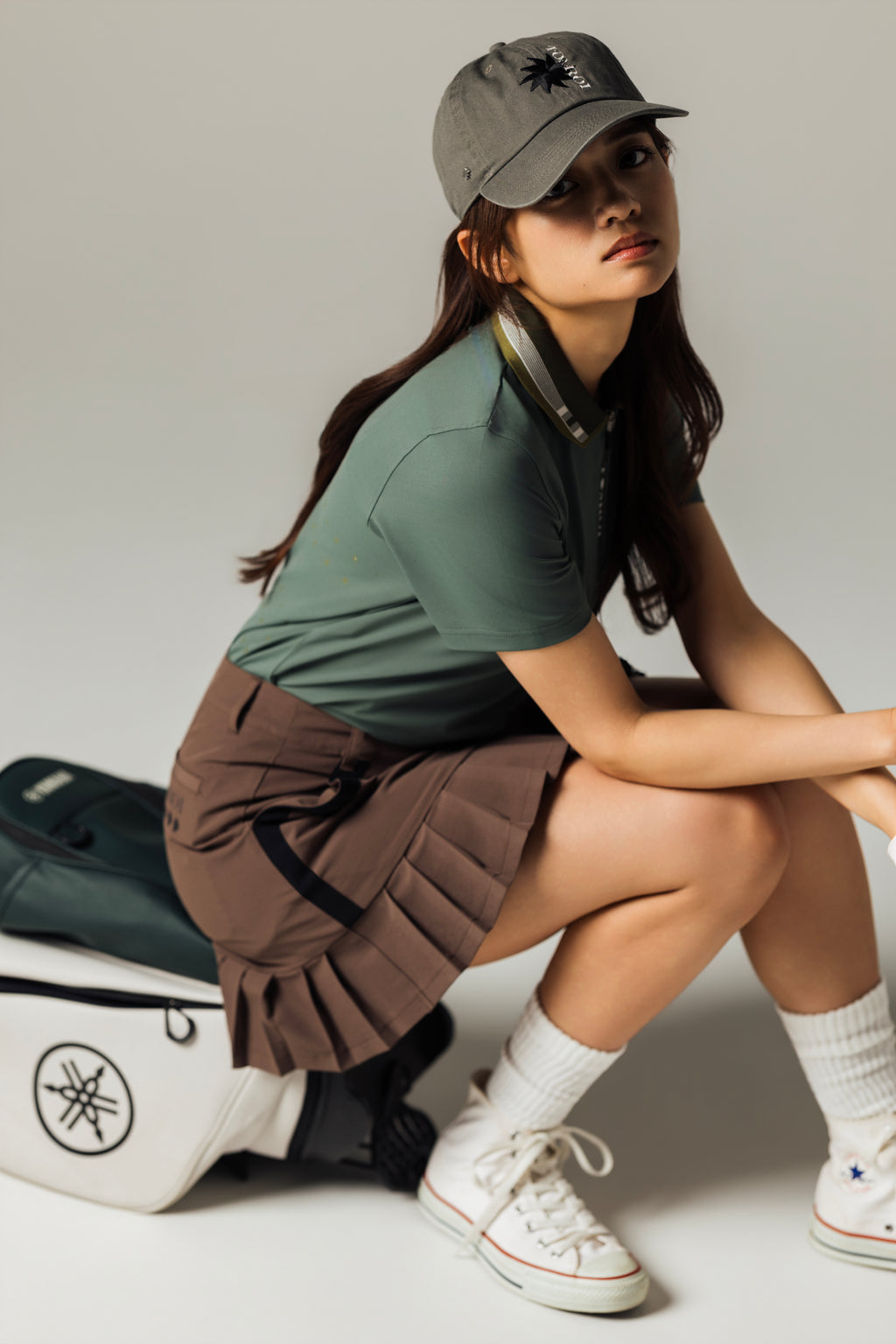 UNISEX｜ロゴキャップ - オリーブ