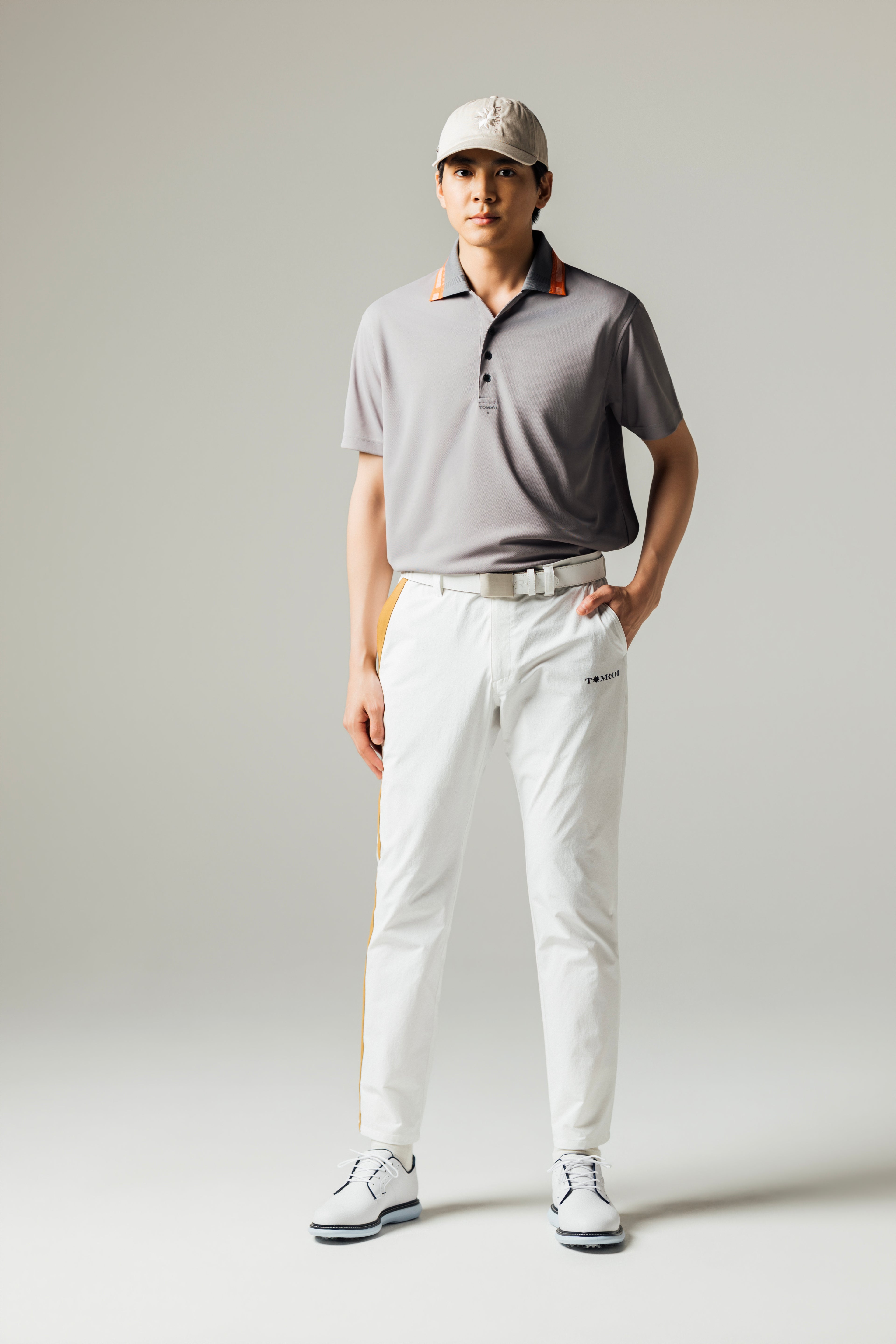 MEN’S｜パフォーマンス <br>ロゴ ポロ｜吸水速乾・UVカット - グレー