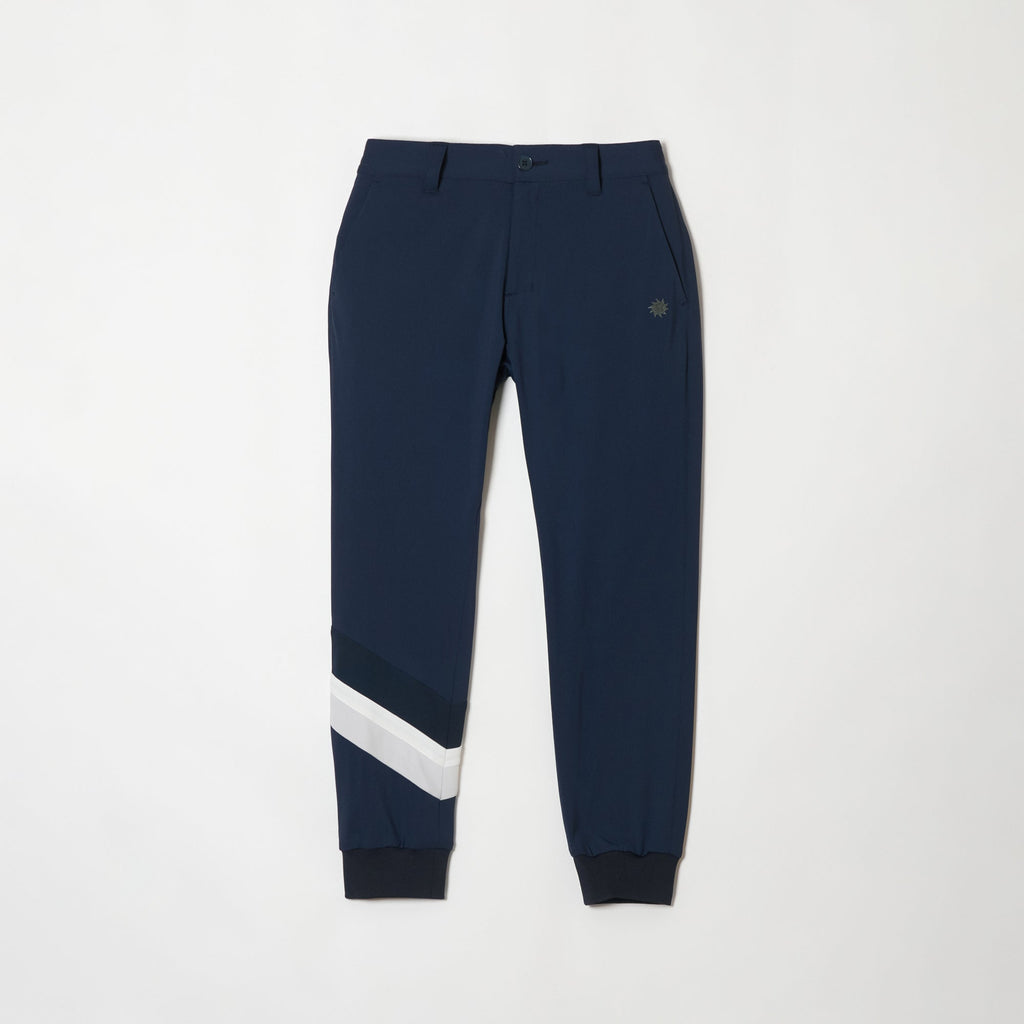 MEN’S｜クール パフォーマンス<br> ライン ジョガー｜<br>接触冷感・UPF50 - ネイビー