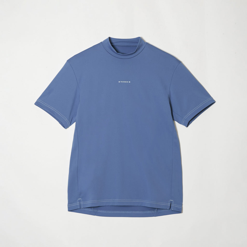 MEN’S｜パフォーマン<br>ロゴ　モックネック - グレーブルー