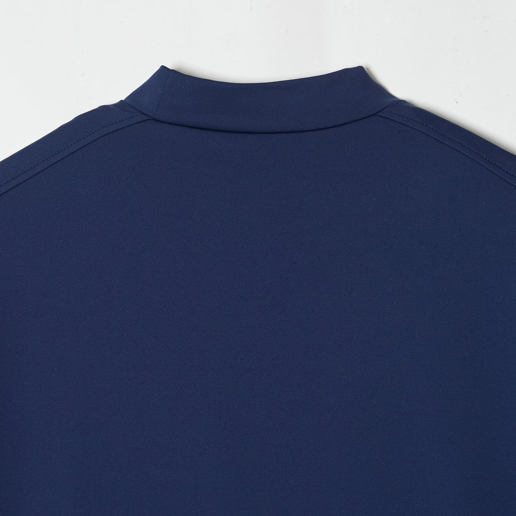 MEN’S｜パフォーマンス <br>ジップ ポロ｜高伸縮 - ネイビー