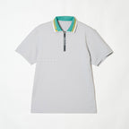 MEN’S｜パフォーマンス <br>ジップ ポロ｜高伸縮 - ライトグレー
