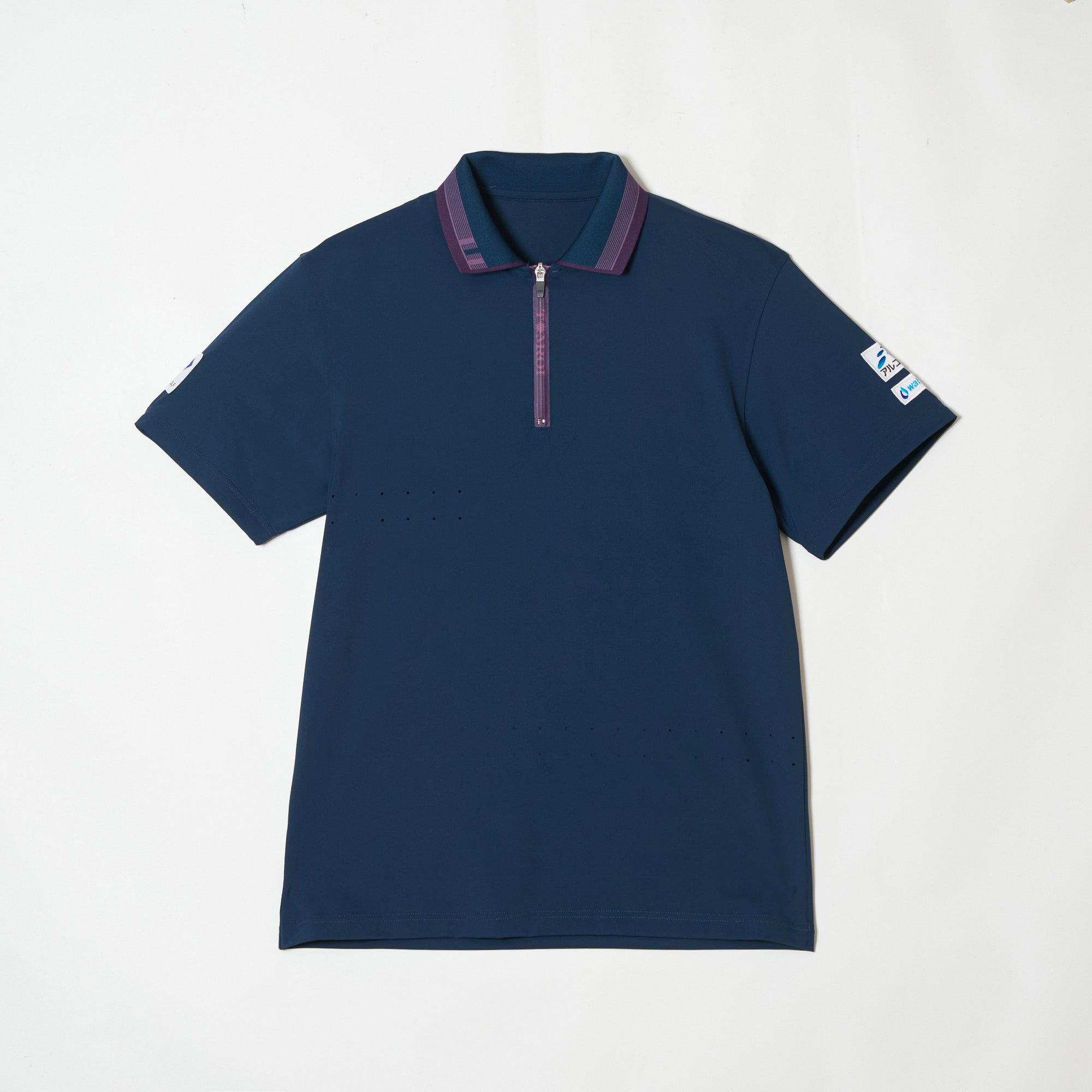MEN’S｜パフォーマンス <br>ジップ ポロ｜高伸縮 - ネイビー