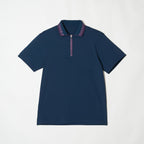 WOMEN’S｜パフォーマンス<br>ジップ　ポロ｜高伸縮｜ - ディープネイビー