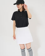 WOMEN’S｜パフォーマンス<br>ロゴ ポロ｜吸水速乾・UVカット - ブラック